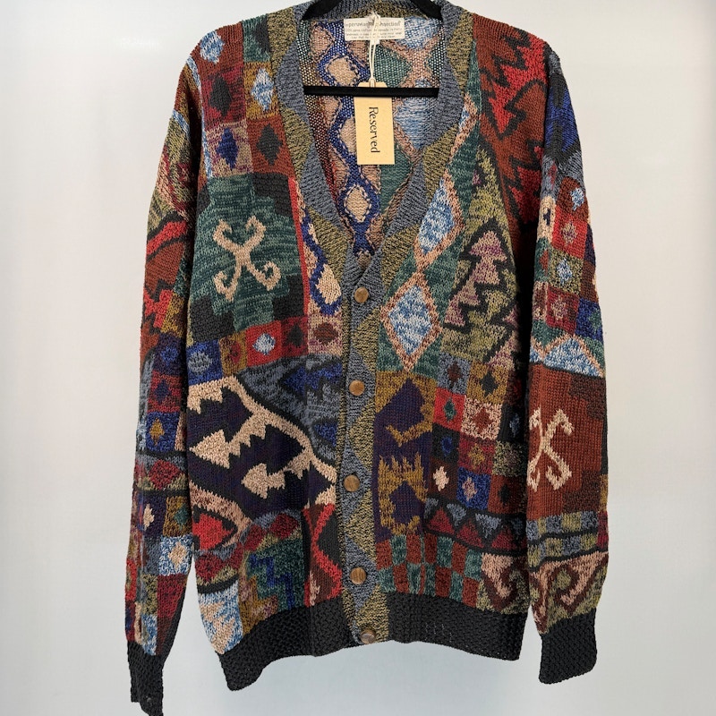 Peruvian Connection Patchwork Cardigan Sweater Multi