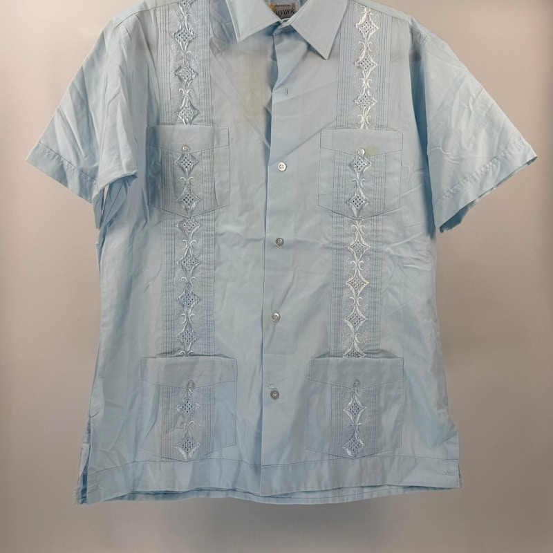 Nuyork Guayabera Shirt Light Blue