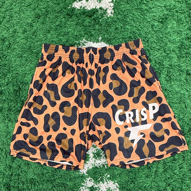 Crispy NYC Leopard Mesh Shorts Orange
