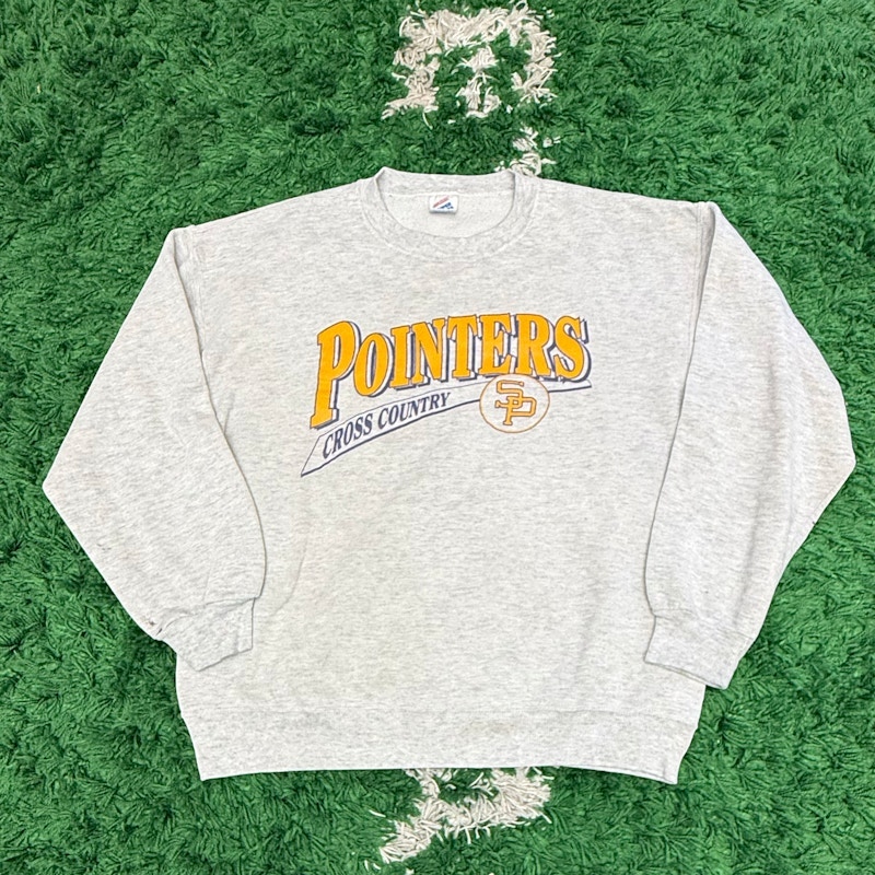 Jerzees Pointers Cross Country Crewneck Sweatshirt Gray