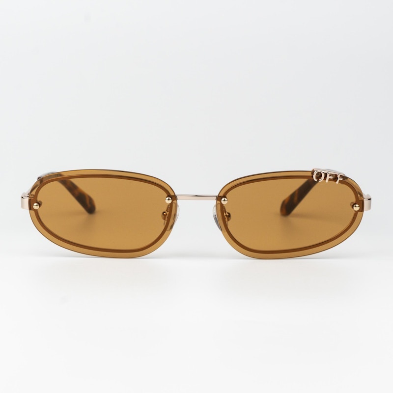 Off-White MIAMI Sunglasses Gold Camel Oval