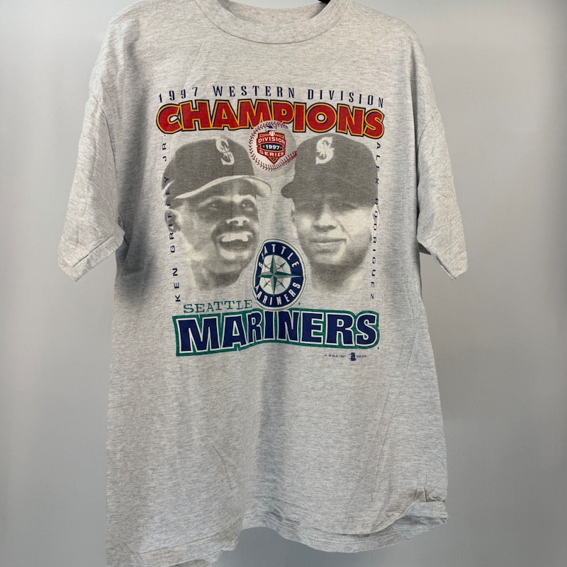 Seattle Mariners 1997 Western Division Champions T-Shirt Heather Grey