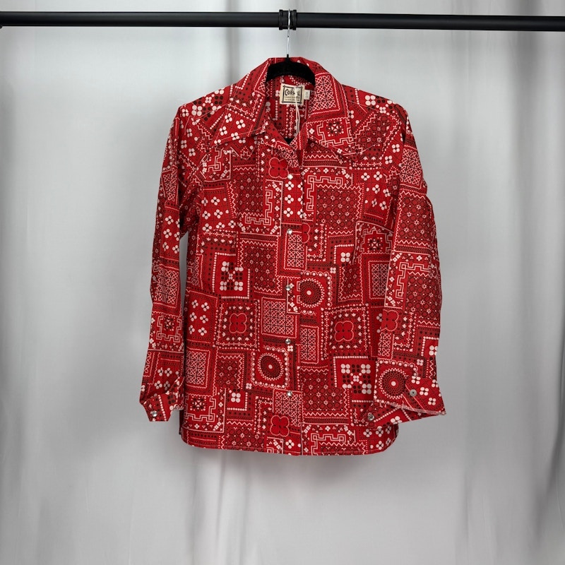 Vintage The Corral Paisley Western Print Shirt