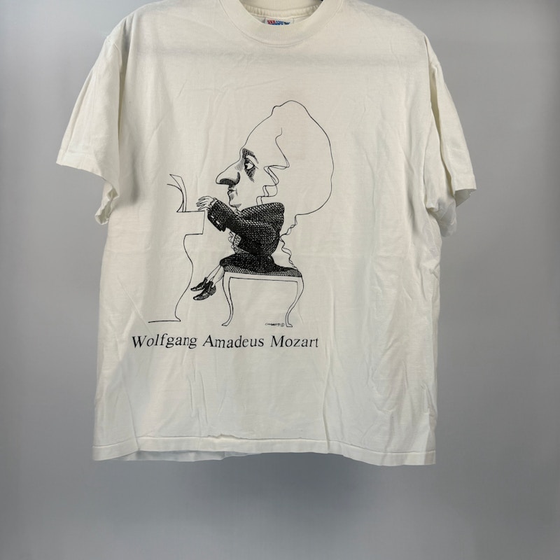 Hanes Wolfgang Amadeus Mozart Graphic T-Shirt White