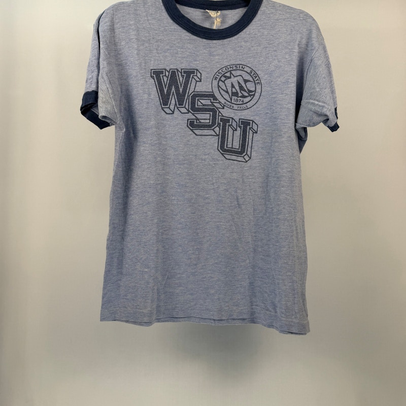 Wisconsin State University Ringer T-Shirt Blue