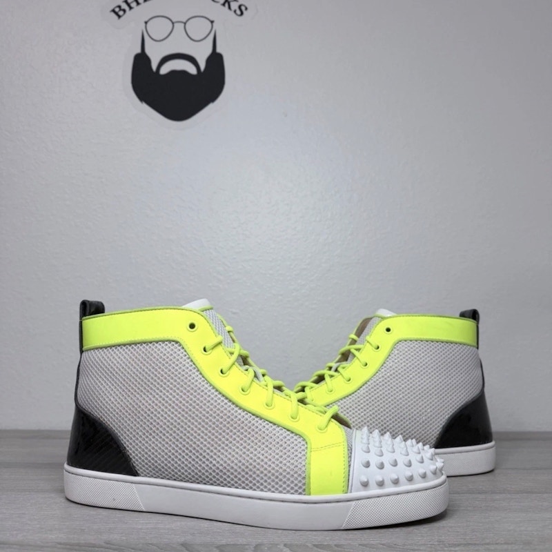Christian Louboutin Louis Orlato Spikes White Fluo Yellow
