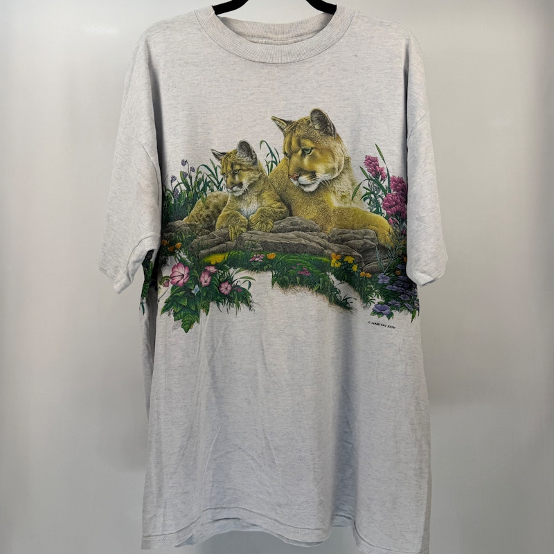 Habitat Cougar and Cub Graphic T-Shirt Grey