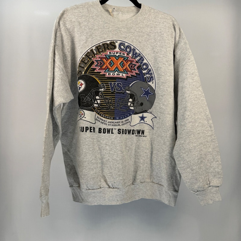 Pittsburgh Steelers Vs Dallas Cowboys Super Bowl XXX Sweatshirt Gray