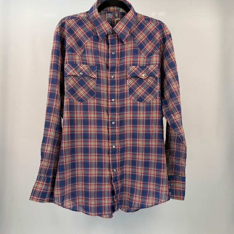 Levi's Plaid Western Shirt Blue Red