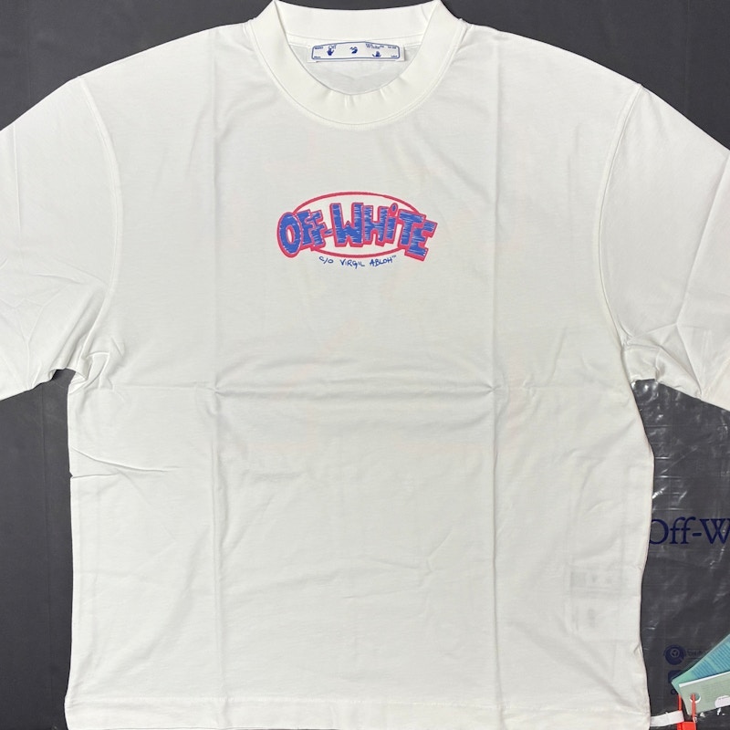 Off-White Sketch Arrow Skate Graphic T-shirt White/Blue