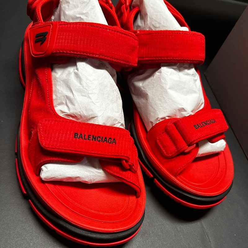 Balenciaga Tourist Sandals Red
