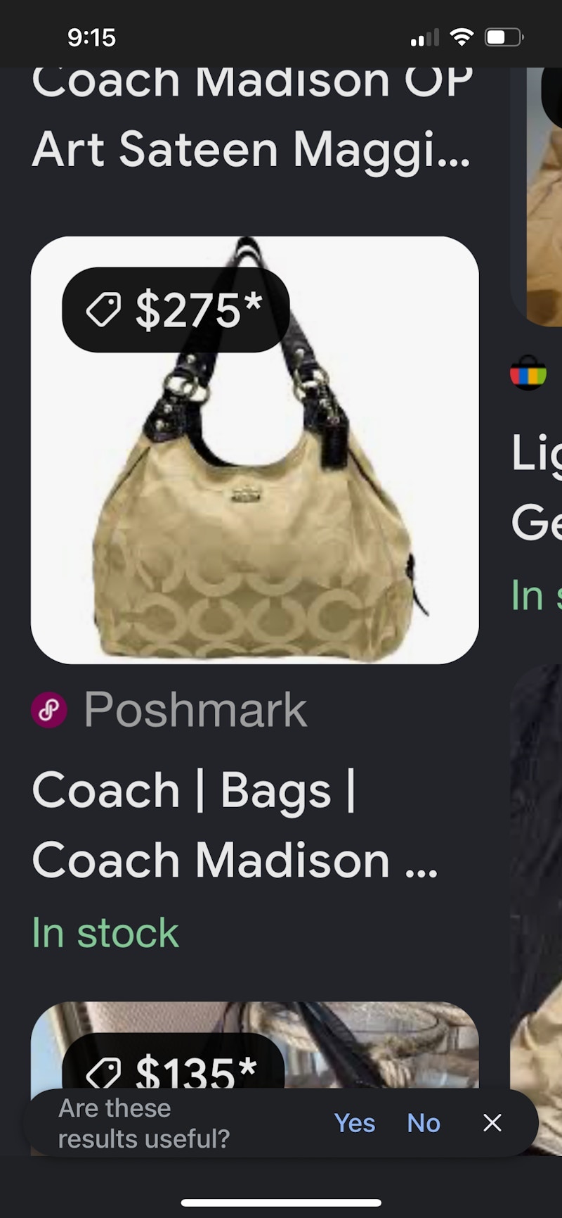 Coach Madison Op Art Sateen Maggie Khaki Brown
