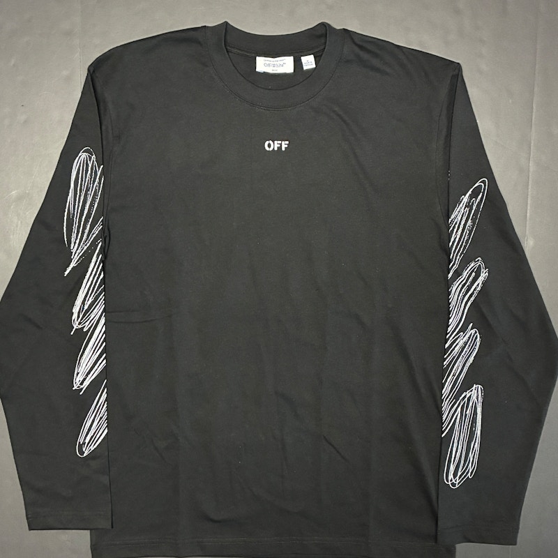 Off-White Scribble Arrow Long Sleeve T-Shirt Black