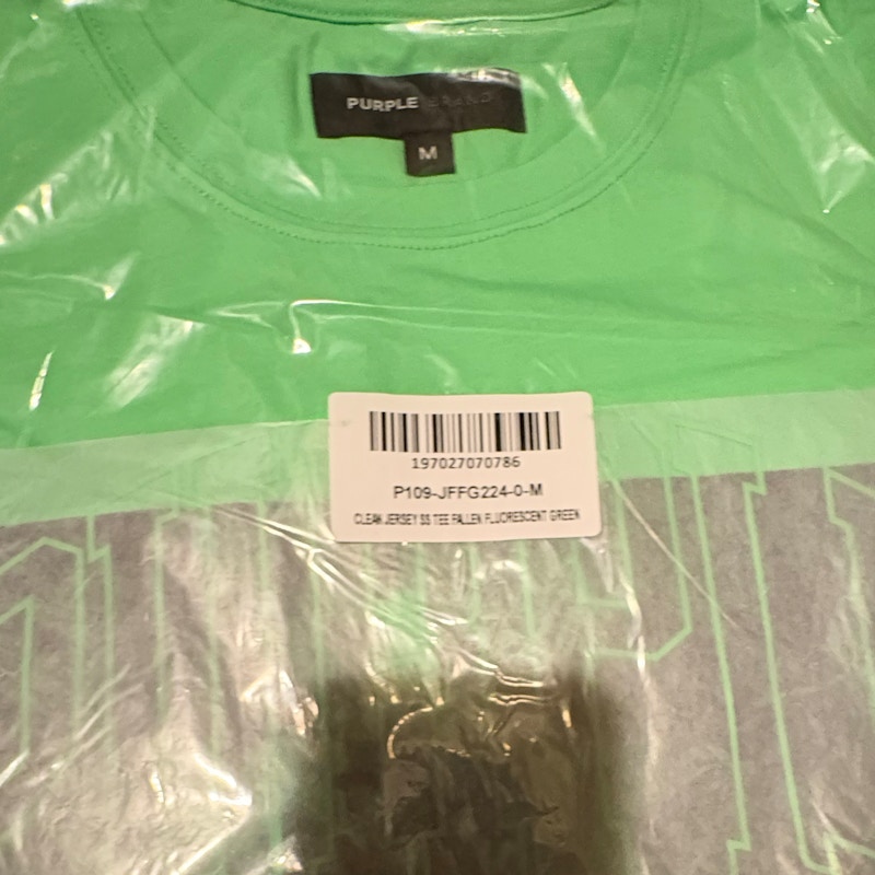 Purple Brand Clean Jersey SS Tee Fallen Fluorescent Green