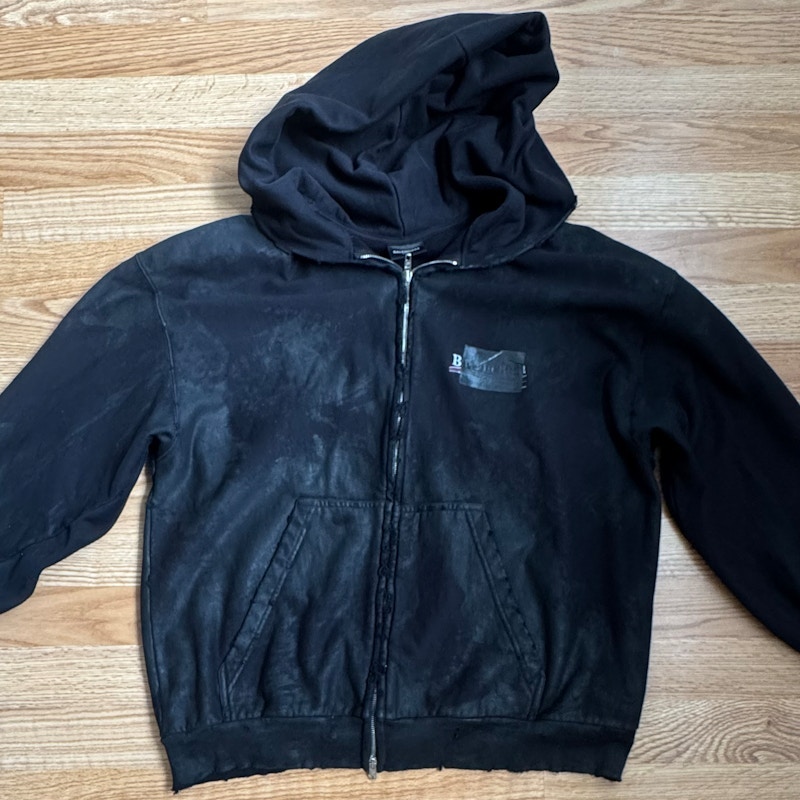 Balenciaga Gaffer Zip-Up Hoodie Black