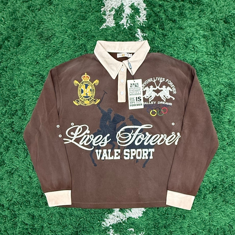 Vale Sport Valley Dreams Long Sleeve Polo Shirt Brown