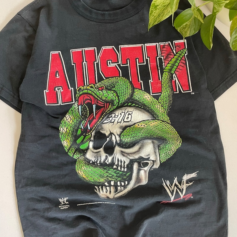 1999 World Wrestling Federation Austin 3:16 Snake T-Shirt Black