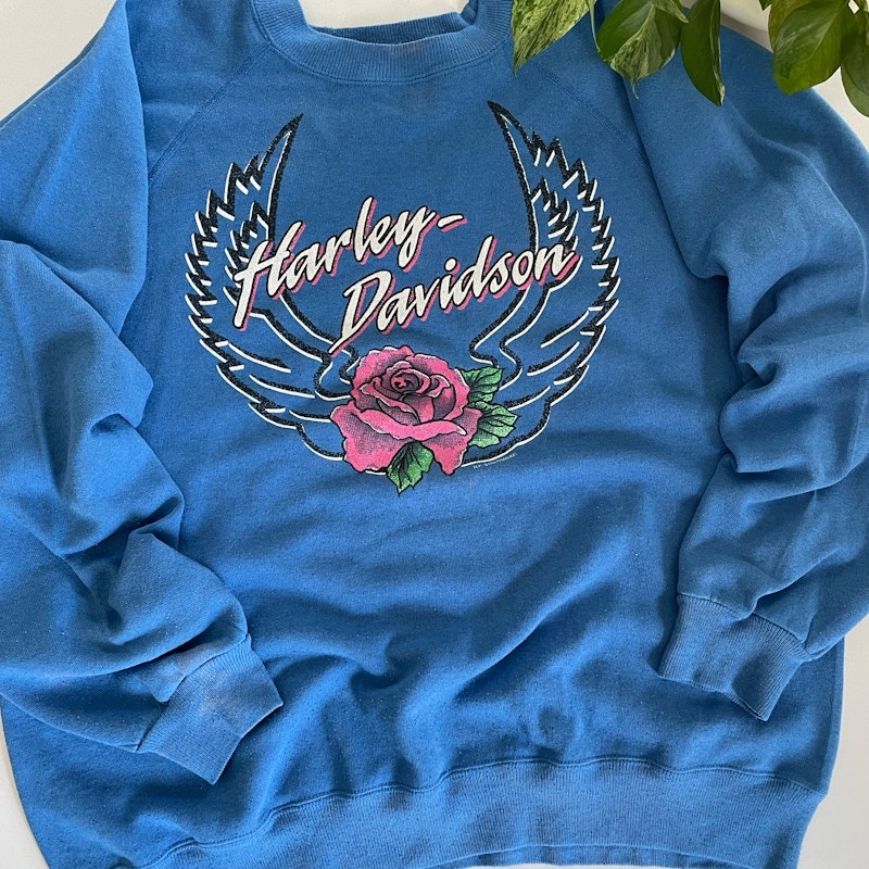 80s Harley-Davidson Doc's Kirkwood St. Louis Mo Sweatshirt Blue
