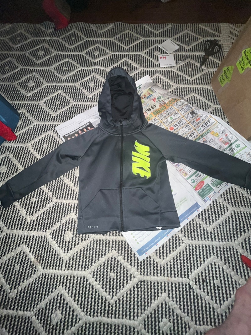 Nike Dri-FIT kids Full-Zip Hoodie Black Volt