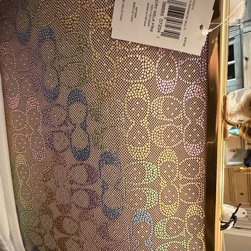 Coach Crystal Krystal Kisslock Frame Bag Rainbow Multi