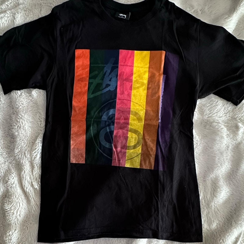 Stüssy Stripe Graphic T-Shirt Black