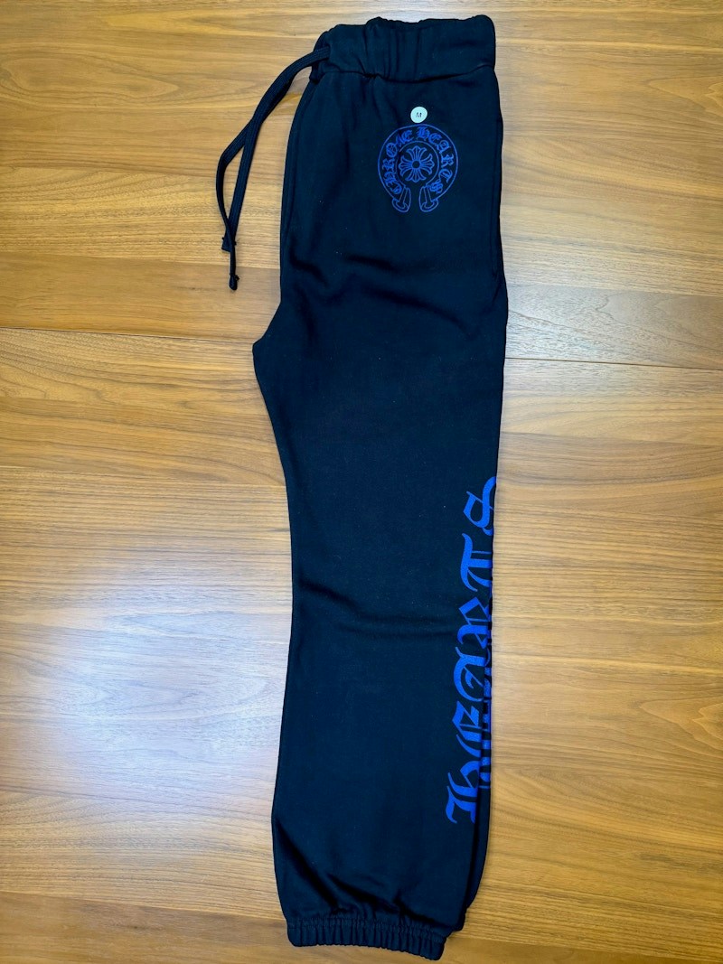 Chrome Hearts Horseshoe Logo Sweatpants Black/Blue