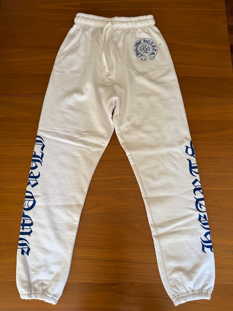 Chrome Hearts Horseshoe Logo Sweatpants White/Blue