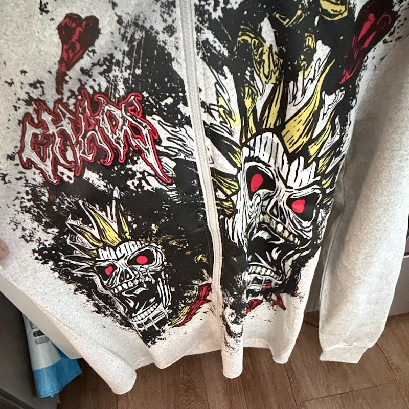 Reason Chaos Zip Hoodie Grey