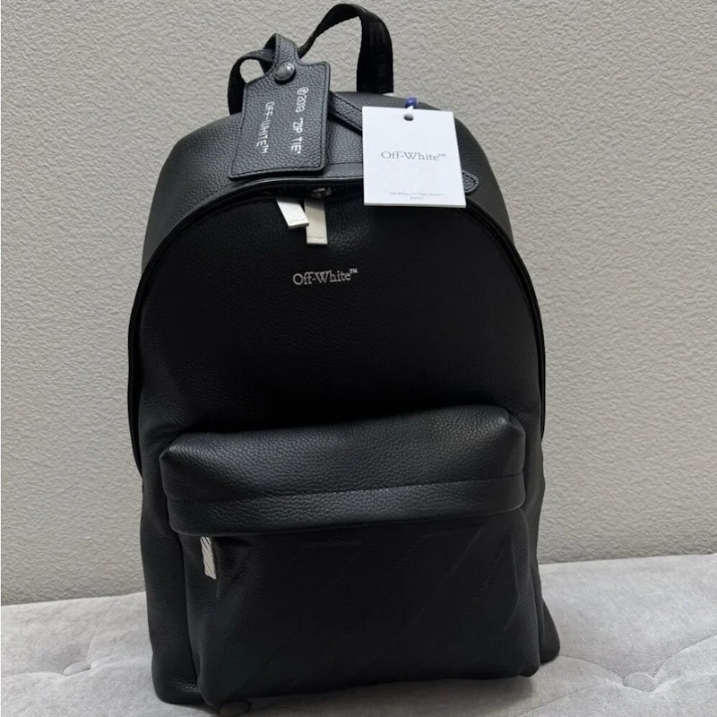 Off-White Leather Dome Backpack Black