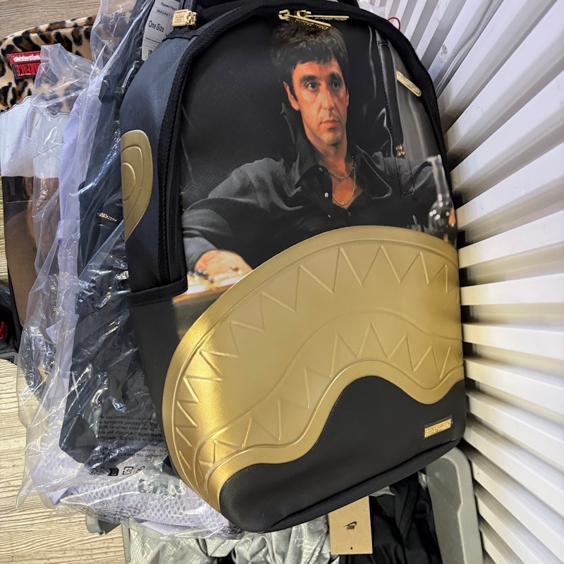 Sprayground Scarface Shark Backpack Black Gold