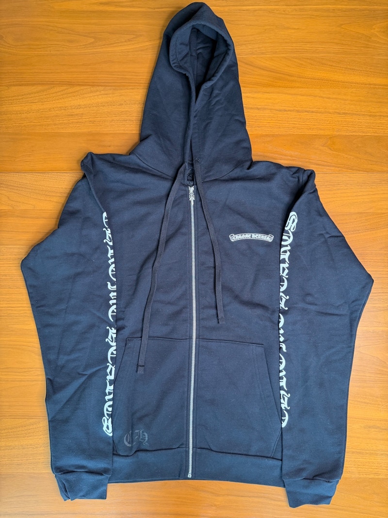 Chrome Hearts Scroll Logo Zip Up Black