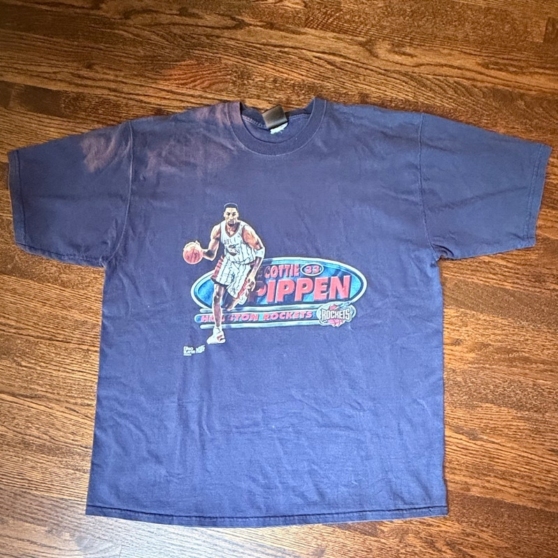 Pro Player Scottie Pippen Houston Rockets T-Shirt Navy