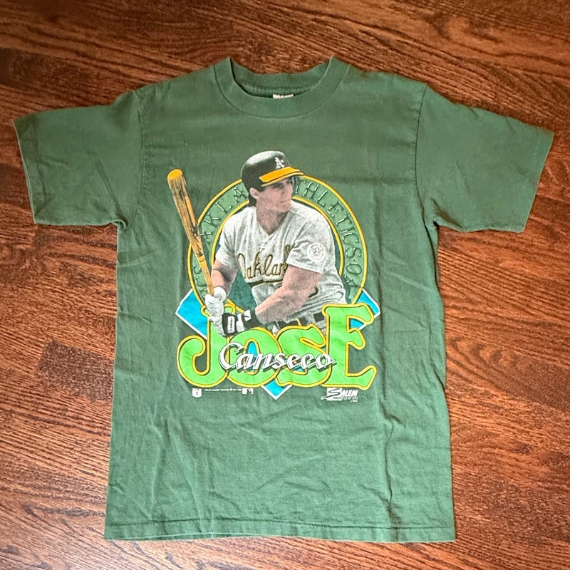 1990 Salem Sportswear Jose Canseco Oakland As T-Shirt Green