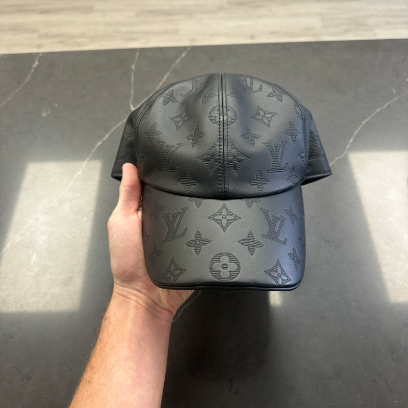 Louis Vuitton Monogram Leather Cap Black