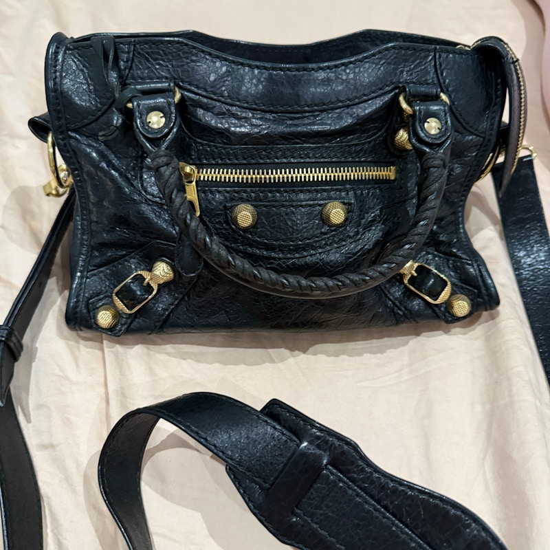 Balenciaga Classic City Bag Mini Black Gold Hardware