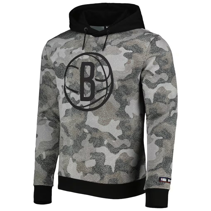 HUGO BOSS Brooklyn Nets Camo Hoodie Black Grey