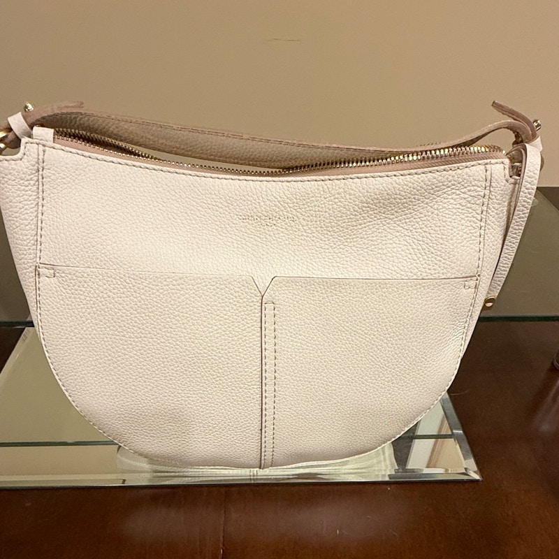 Gianni Chiarini Crescent Crossbody Bag Off White