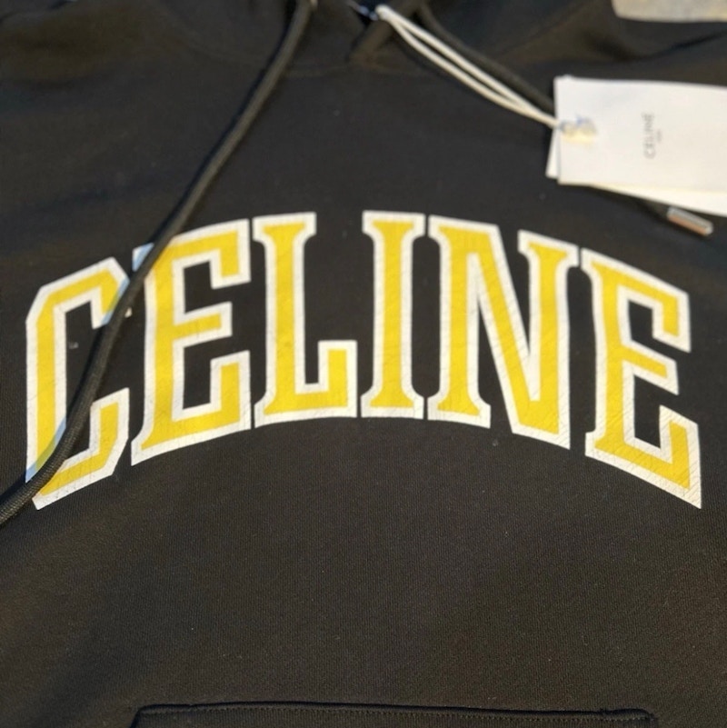 Celine Loose Hoodie In Cotton Fleece Black