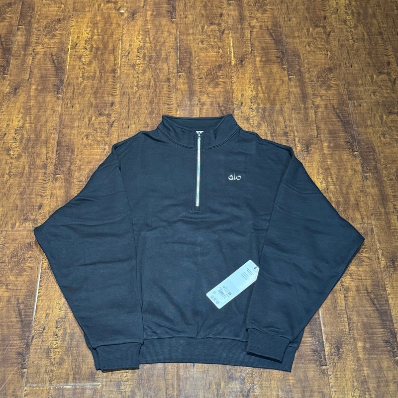 Alo Yoga Accolade 1/4 Zip Pullover Black