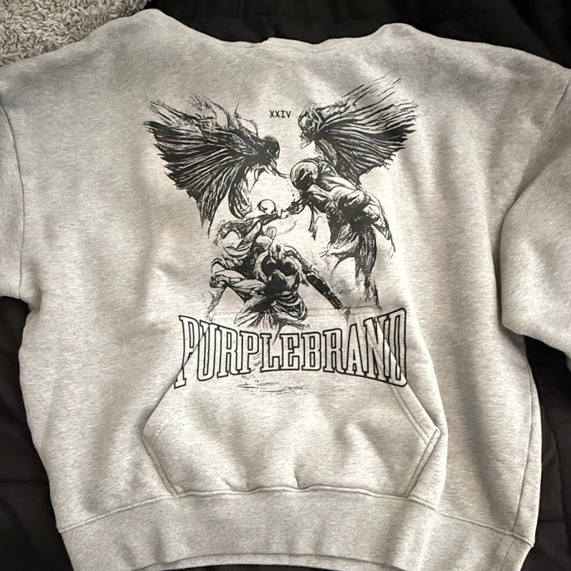 Purple Brand Graphic Hoodie Grey