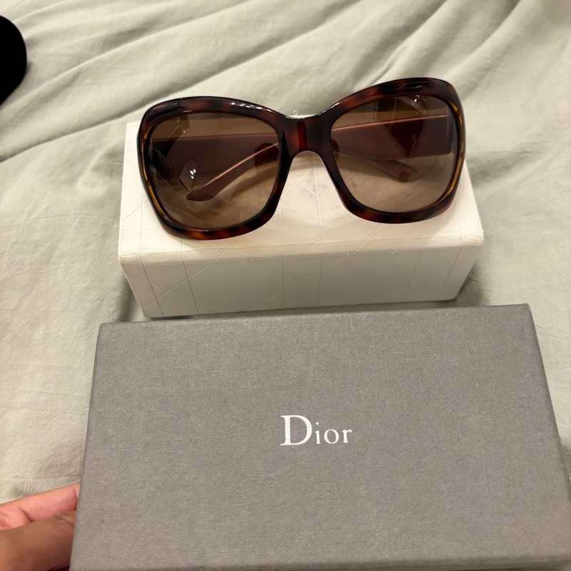 Vintage Dior Sunglasses Tortoise Shell And Pink
