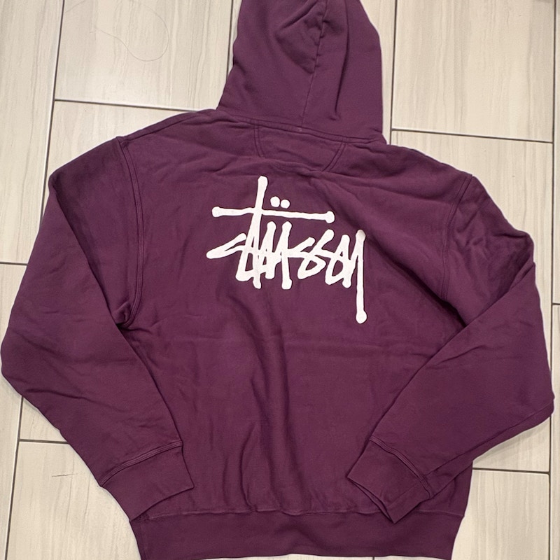 Stüssy Basic Logo Hooded Sweatshirt Purple