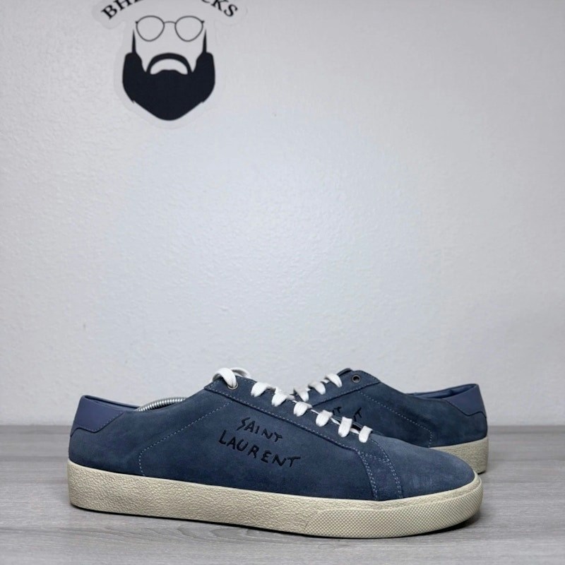 Saint Laurent Court Classic Low Suede Blue Court White