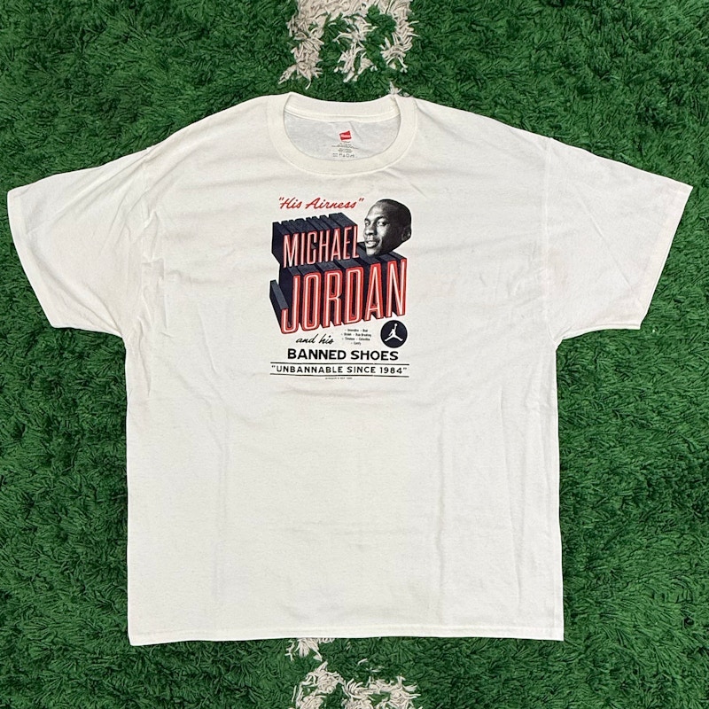 Hanes Michael Jordan Banned Shoes T-Shirt White