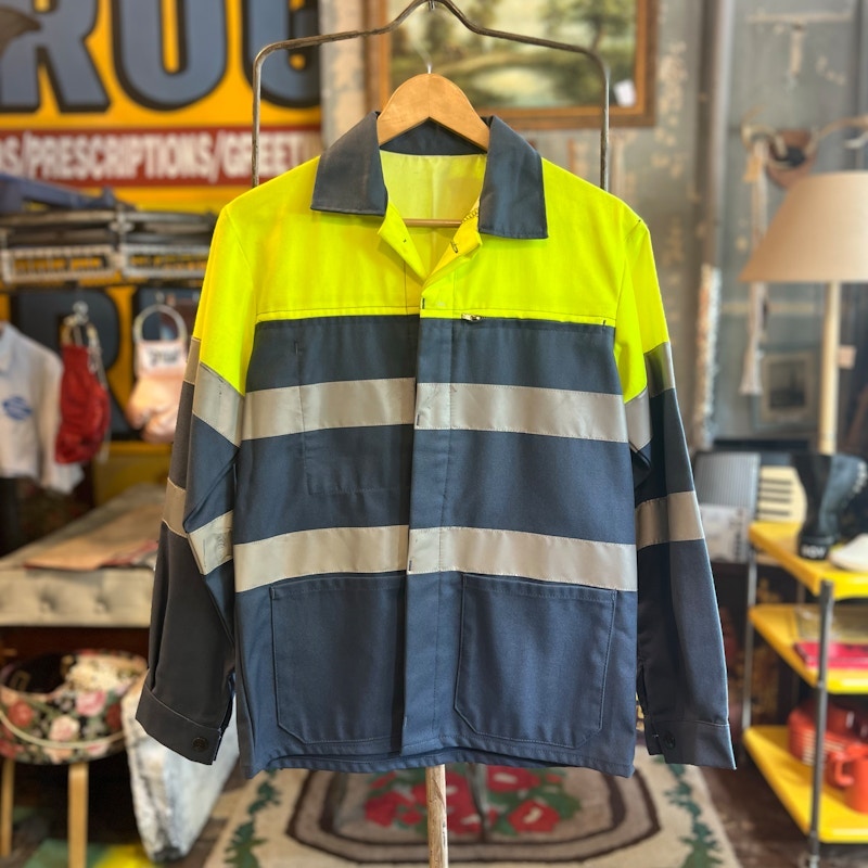 High-Visibility Safety Work Jacket Yellow Grey