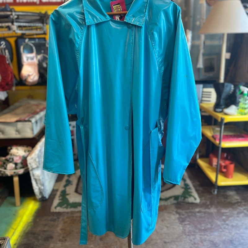 Shedrain Vinyl Raincoat Blue