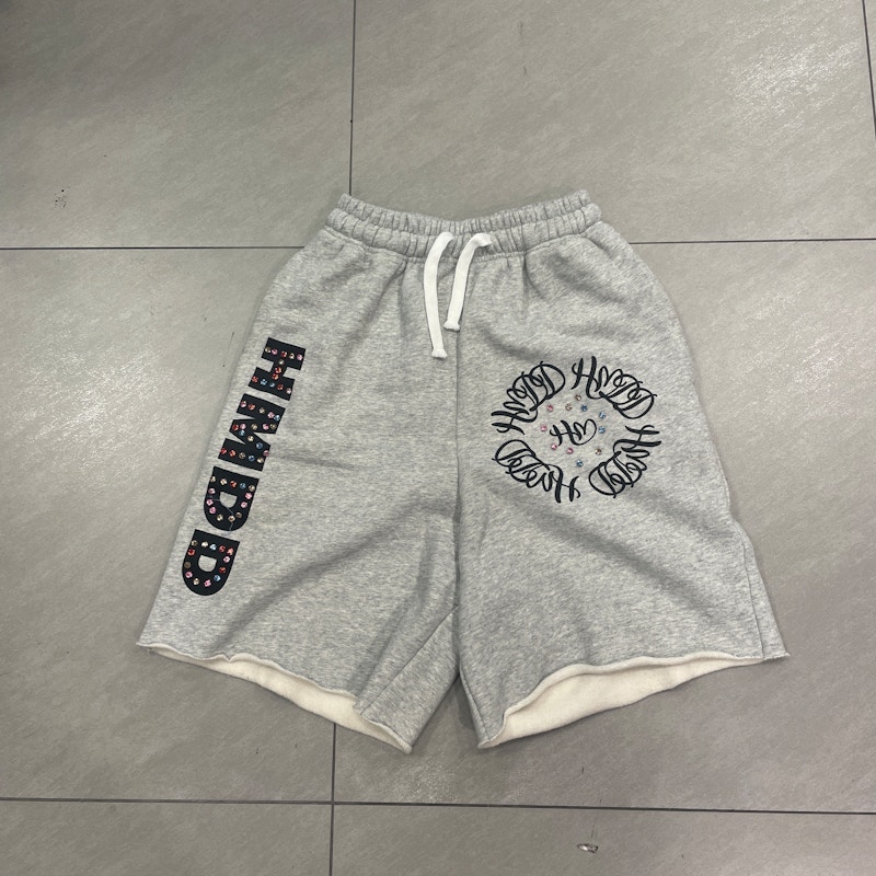 HMDD Rhinestone Sweatshorts Heather Grey