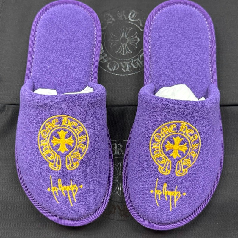 Chrome Hearts Los Angeles Slippers Purple Gold