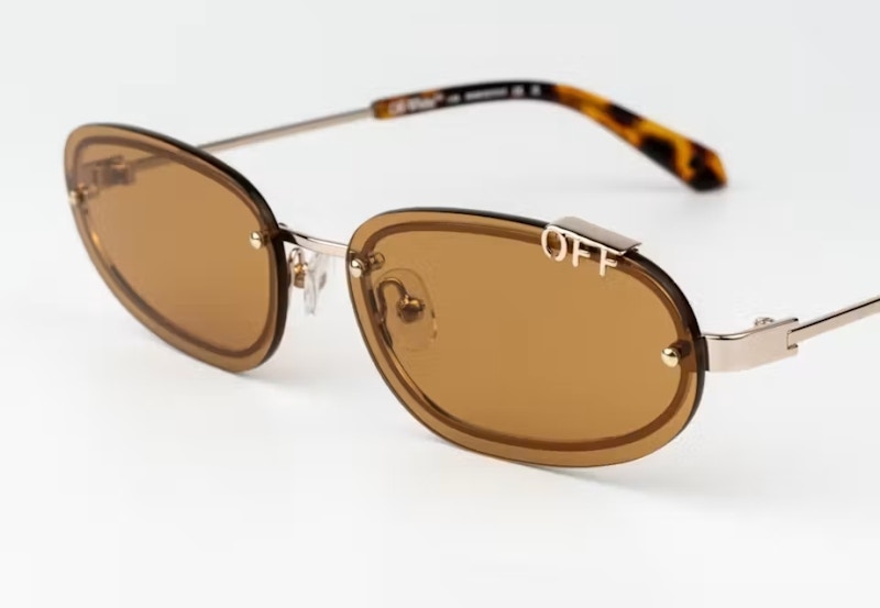 Off-White MIAMI Sunglasses Gold Brown Oval