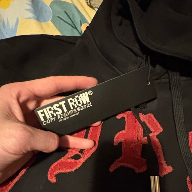 First Row Graphic Hoodie Black